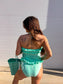 Birdie Ruffle Me Darling Tankini Swimsuit in Mint Julep (Sold as Set)