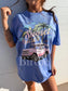 Sunset Chaser Bronco Graphic Tee on Flo Blue