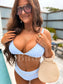 Birdie Two Piece Swimsuit in Blue Gingham Girl (Sold as Set)