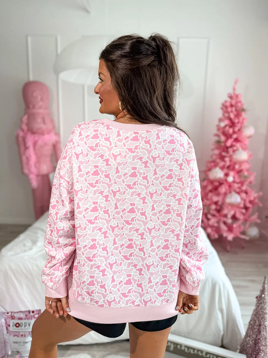 PREORDER Birdie Soft Spun Crewneck in Sugar Bloom Duck Camo