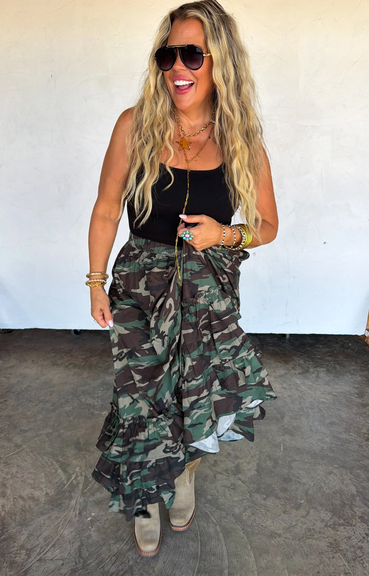 PREORDER Hidden Gem Camo Maxi Skirt