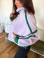 PREORDER Birdie Boxy Bliss Half-Zip in Lilac & Green