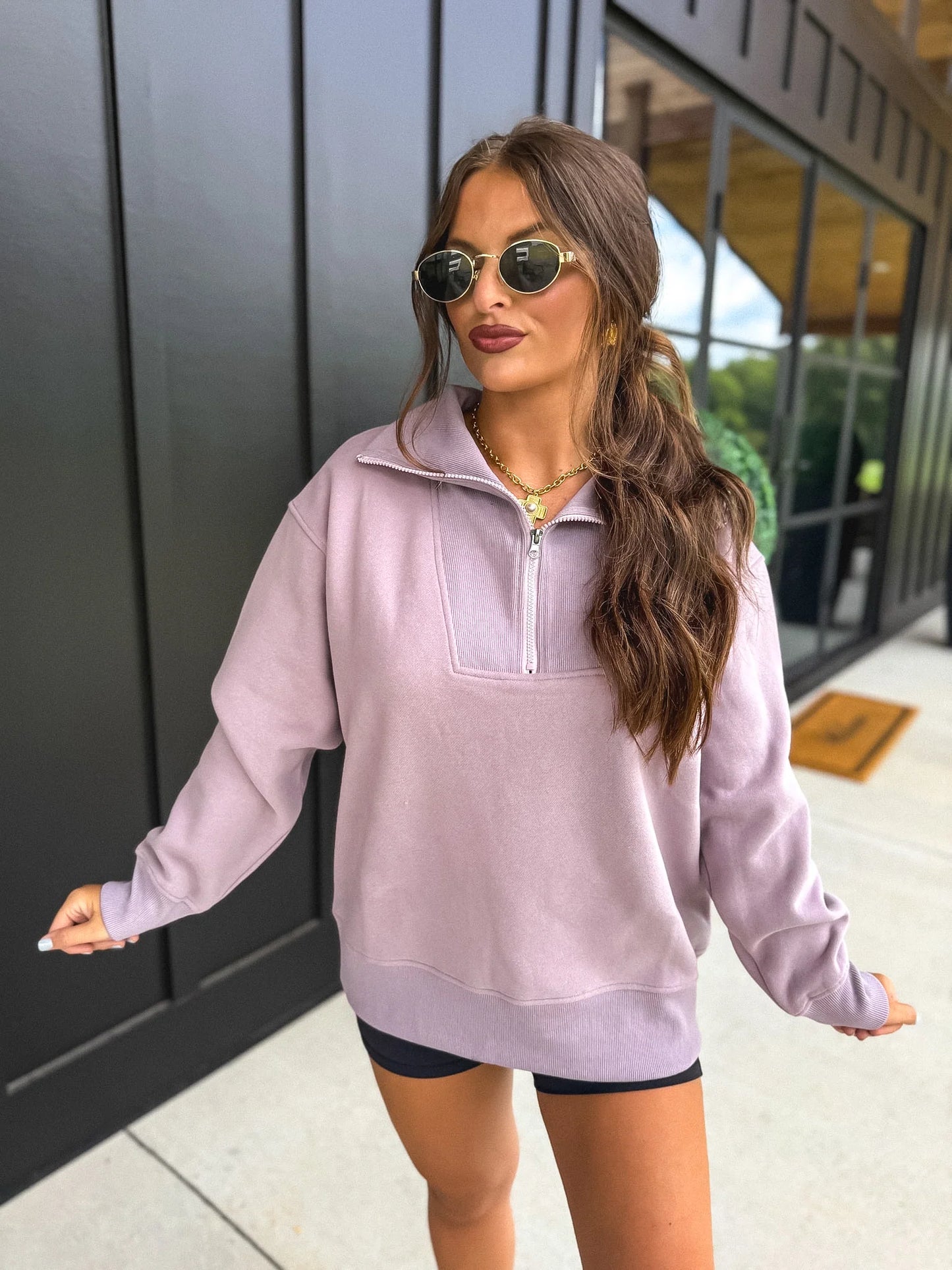 PREORDER Birdie Fleece Out Quarter Zip in Dusty Mauve