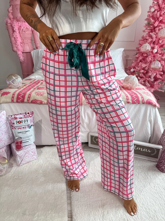 PREORDER Birdie Stretchy Lounge Pants 2.0 in Pinkmas Plaid