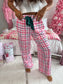 PREORDER Birdie Stretchy Lounge Pants 2.0 in Pinkmas Plaid