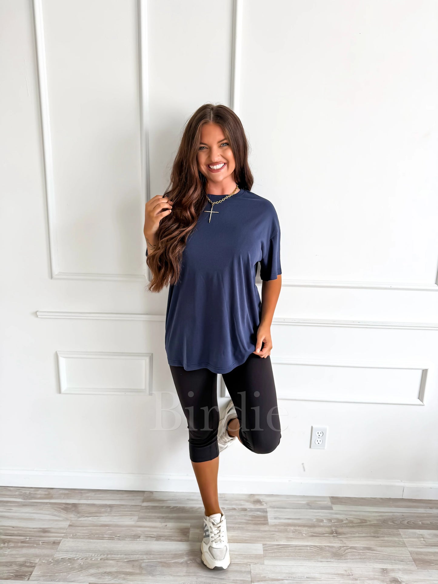 PREORDER Birdie Relaxed Boyfriend Tee in Classic Navy