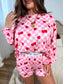 Birdie Pink Checkered Cherry Boxer Set (SOLD AS A SET)