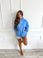 PREORDER Birdie Let’s Be Happy Hoodie in Flo Blue