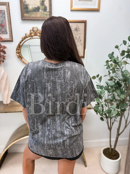 PREORDER Birdie Oversized Tee in Blackout Dark Camo