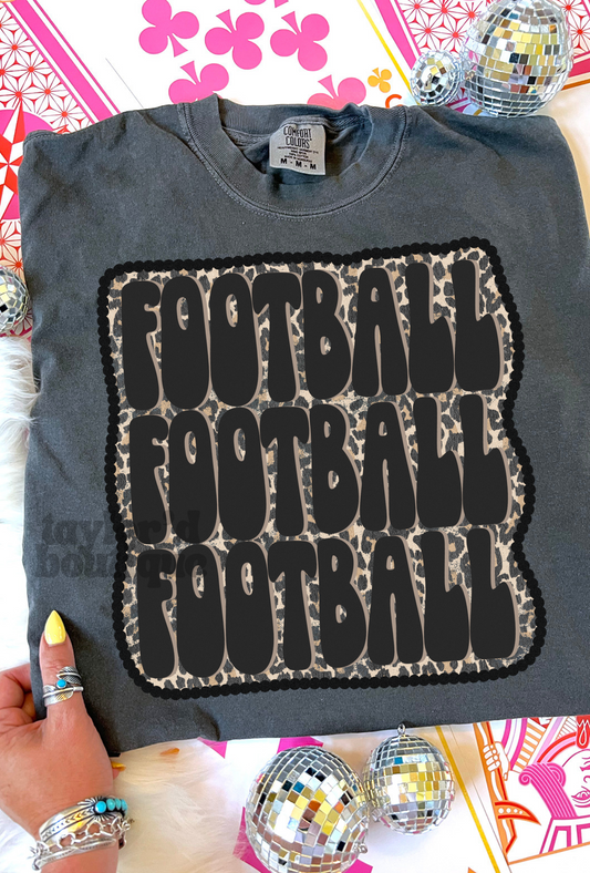 🏈🐆 Leopard Football Tee/ Crew