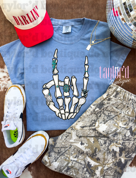 Skelly Hand Tee/ Crew