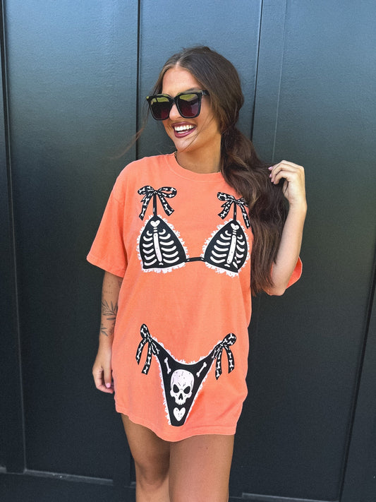 Skeleton Suit Graphic Tee on Melon *final sale*