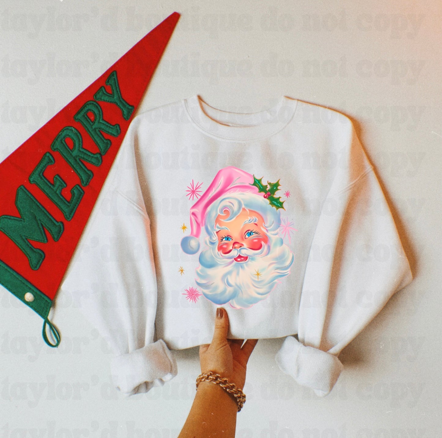 Watercolor Santa Crew/ Tee