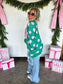 PREORDER Peace & Polka Dot Mock Neck Pullover