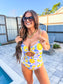 Birdie Contour V One Piece Swimsuit in Blush Lemonade Dream