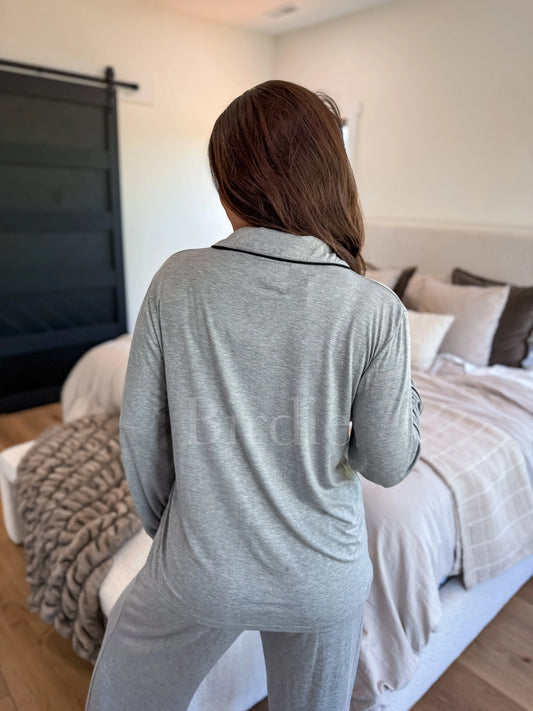 Birdie LUXE Whisper Dream PJ Set in Heathered Whip (Sold as Set)