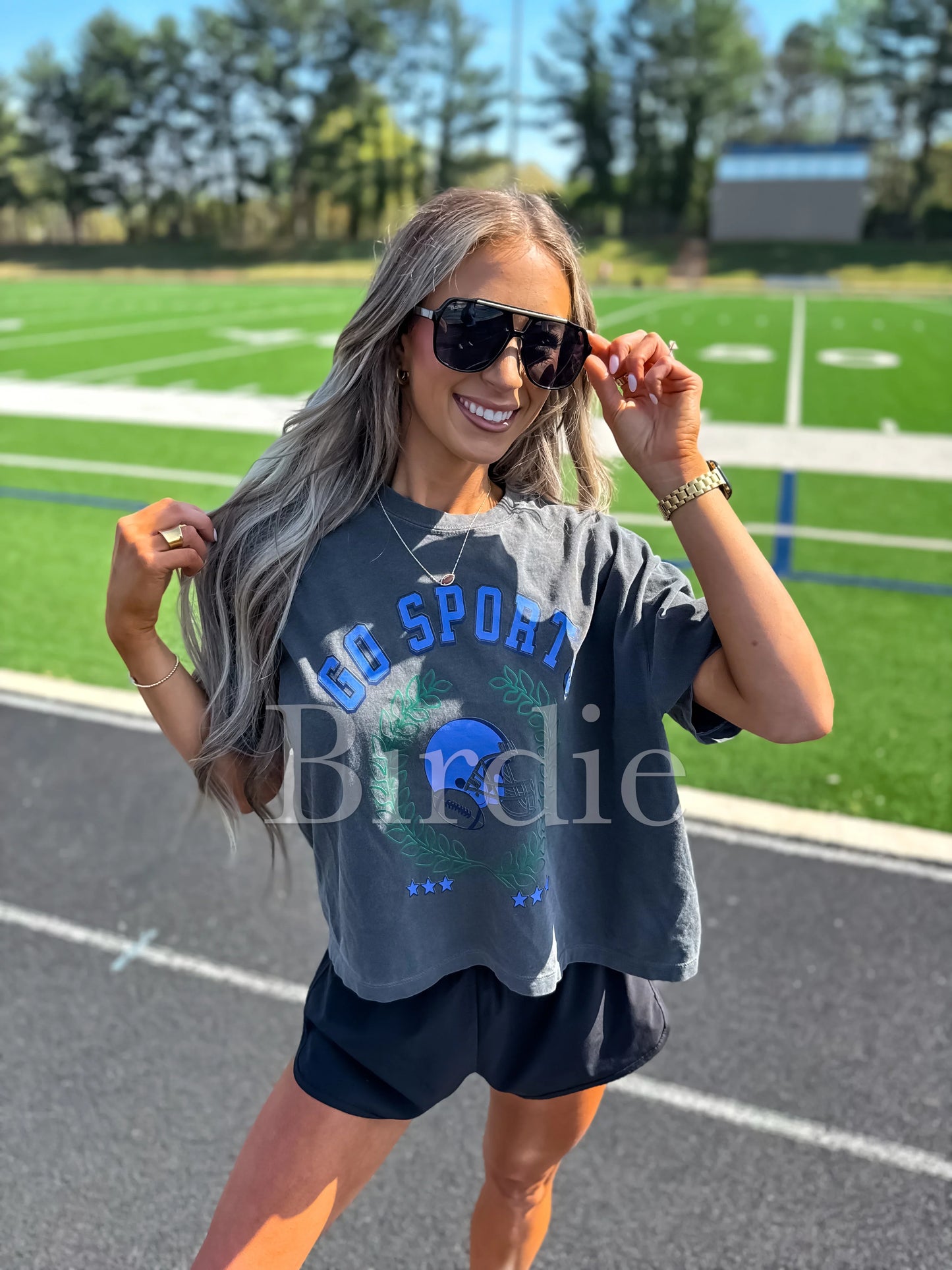Go Sports Graphic Boxy Tee on Pepper