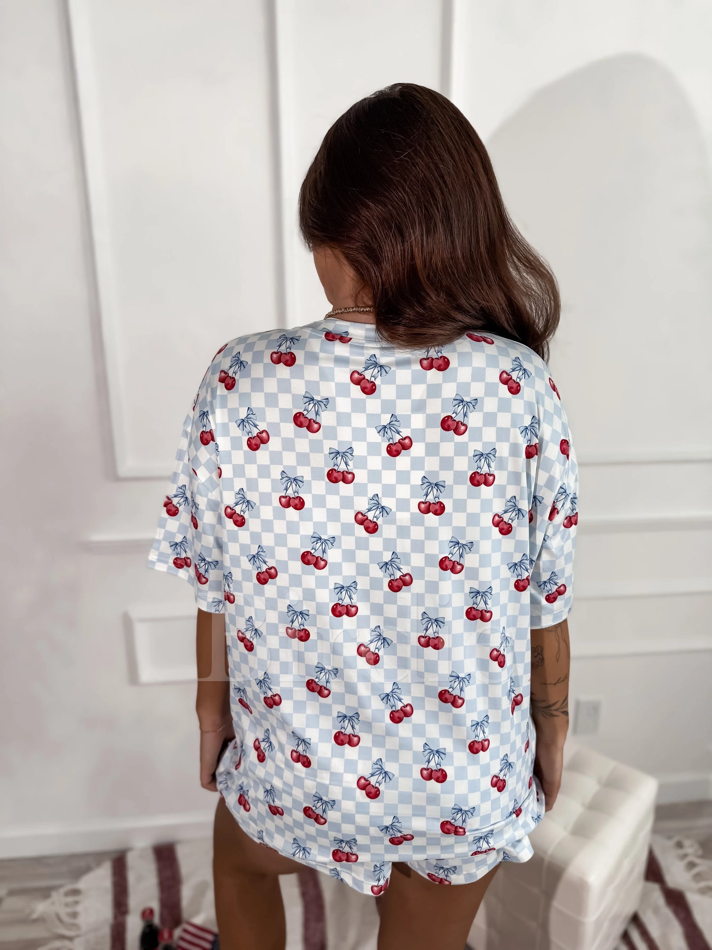 Birdie Tee Boxer Short Set in Cherry Belle (Sold as Set)