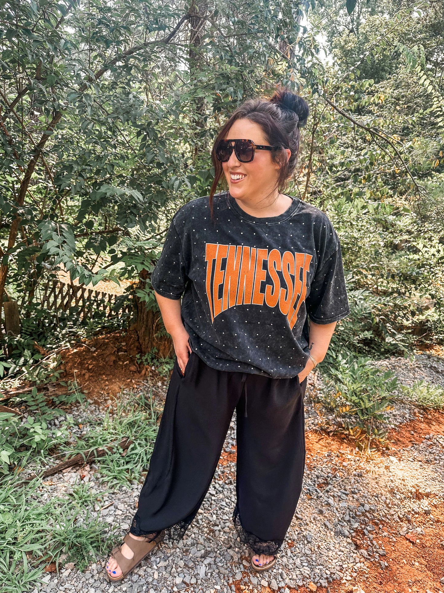 Tennessee Rhinestone Acid Washed Tee