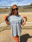 Soccer Polka Dot Graphic Tee on Grey