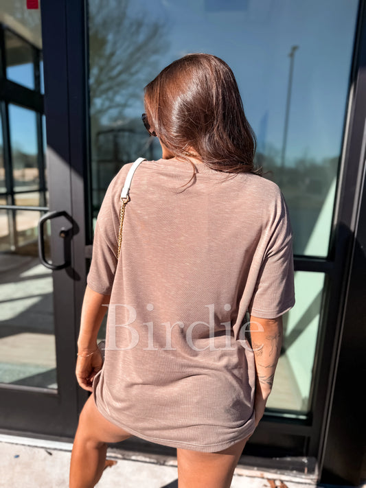 PREORDER 2ND CUT Birdie Lightweight Slub Tee in Coffee