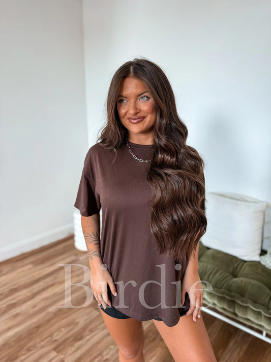 PREORDER Birdie Barethread Tee in Brown