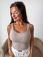 PREORDER Birdie Sculpt Ribbed Tank in Heathered Mocha