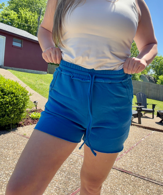 The Off Duty Fleece Shorts in Ocean Blue