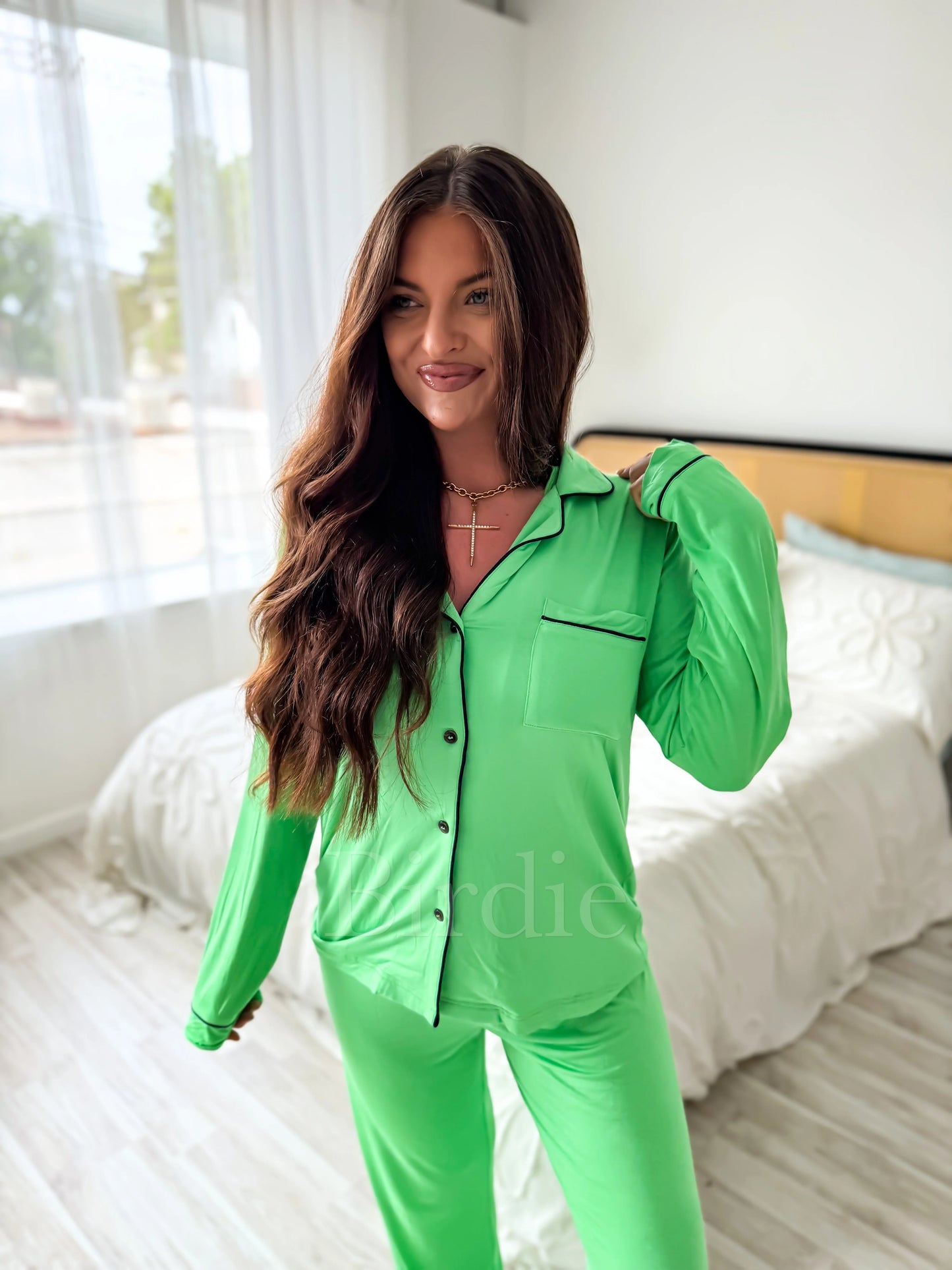 PREORDER Birdie LUXE Whisper Dream PJ Set in Lime Sugar (Sold as Set)
