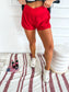 Birdie Crossover Lined Active Shorts in Red Crush