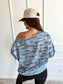PREORDER Birdie Off Shoulder Slouchy Pullover in Arctic Drift