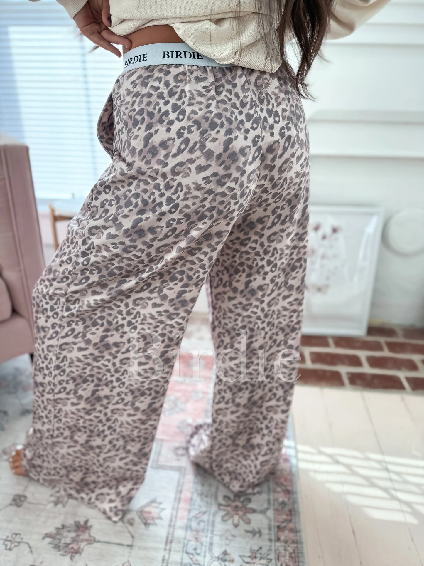 Birdie Wide Leg Pants In Leopard