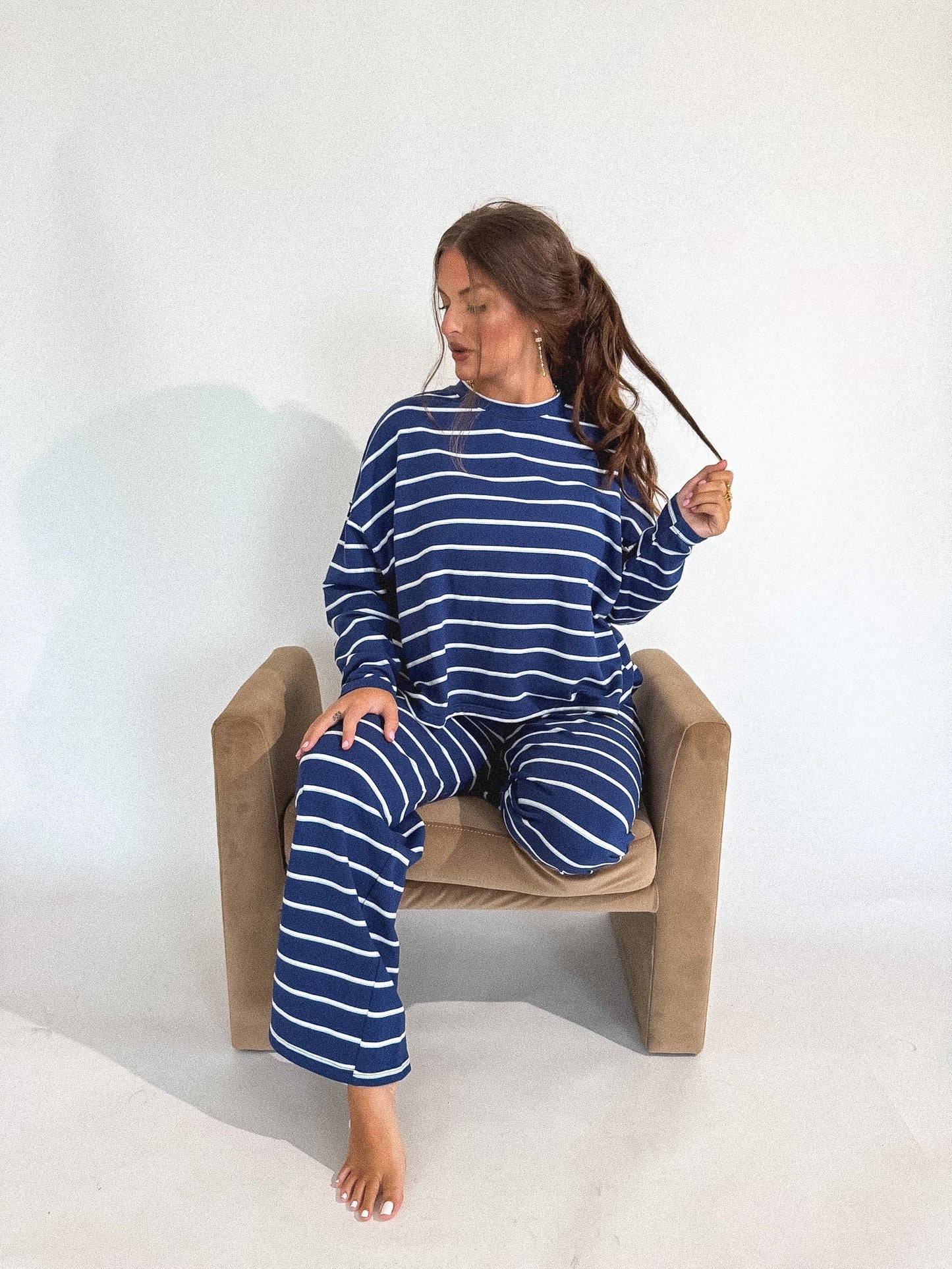 PREORDER Birdie Sunday Ease Set in Deep Harbor Stripe (Sold as Set)