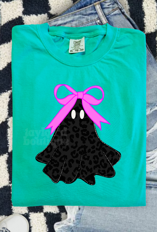 👻🎀 Leopard Ghost & Bow Tee