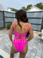 Birdie Hot Pink Energy Crush Cutout One Piece Swimsuit