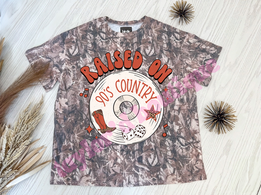 Birdie Dark Camo Oversized 90’s Country Graphic Tee