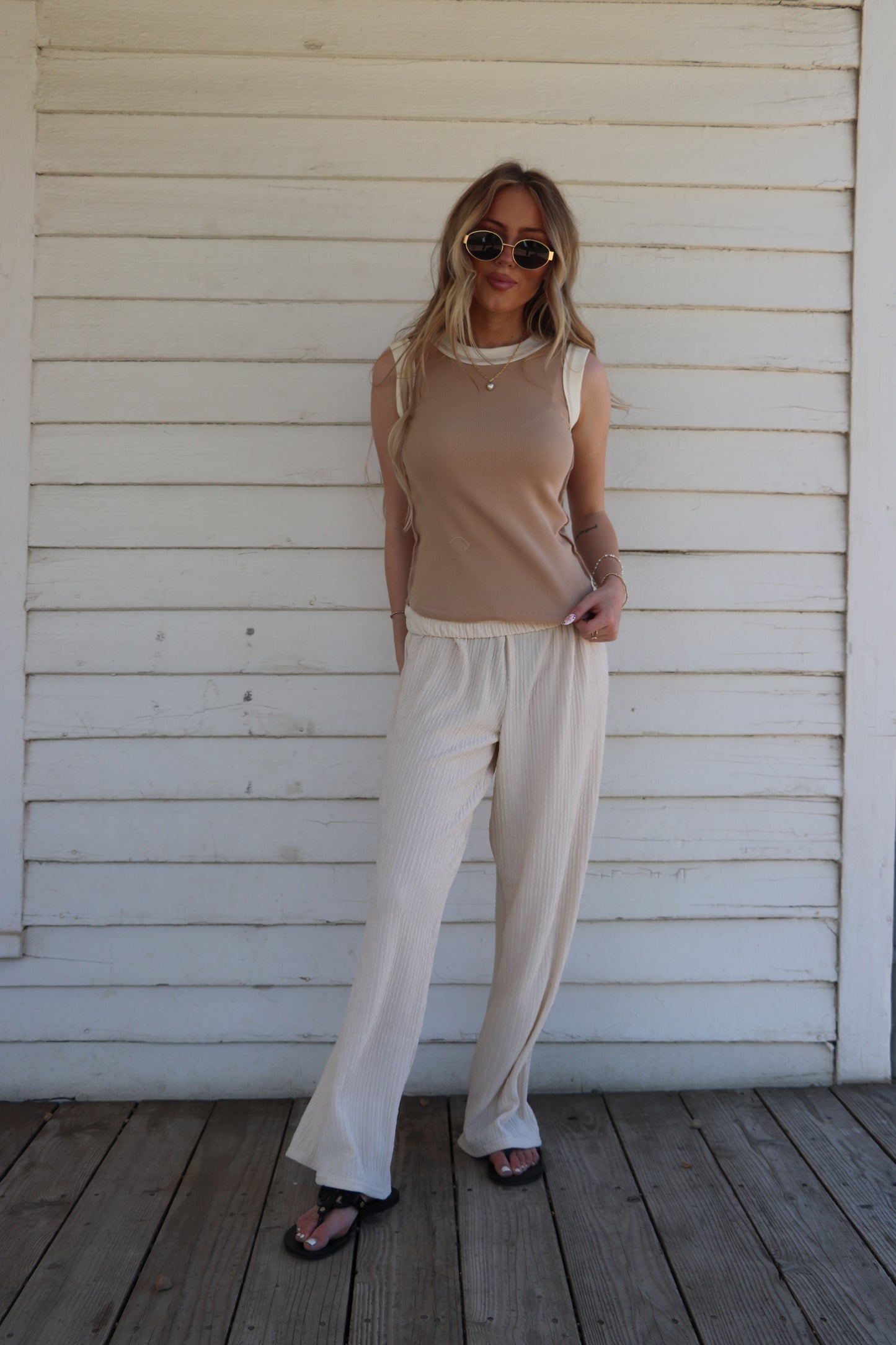 Coastal Breeze Textured Pants