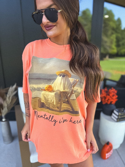 Ghost Mentally I’m Here Graphic Tee on Melon *final sale*