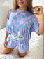 PREORDER Birdie Tee Boxer Short Set in Bluebell Blush (Sold as Set)