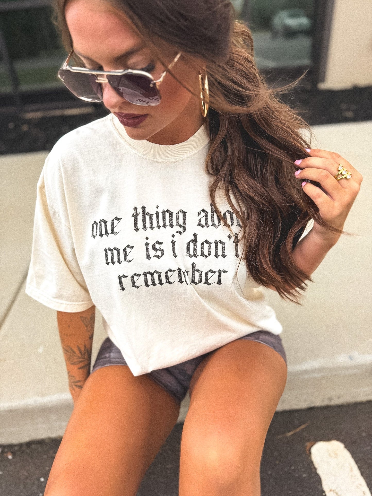 One Thing About Me Graphic Tee on Ivory *final sale*