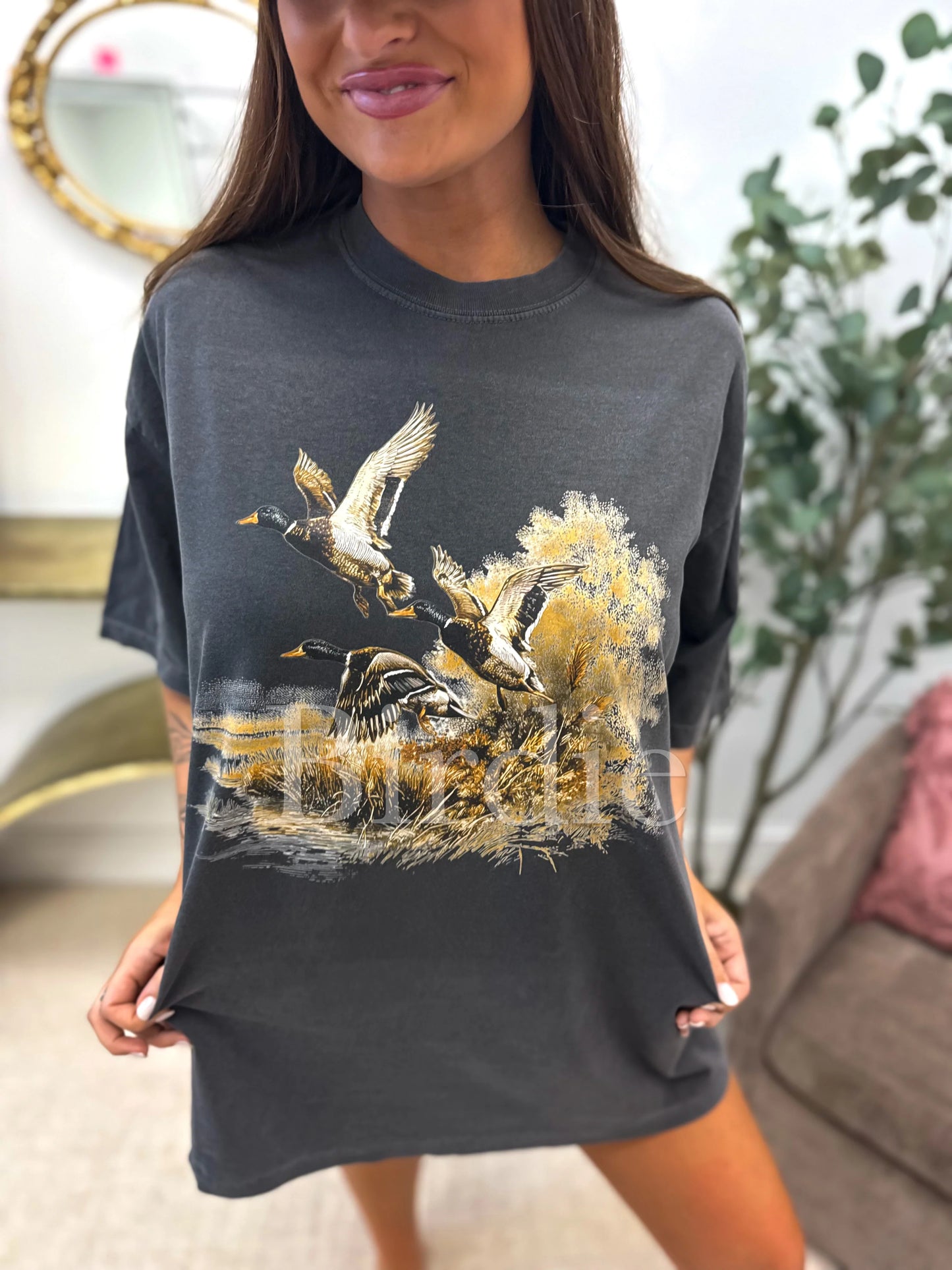 Flying Mallards Graphic Tee on Pepper