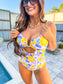 Birdie Contour V One Piece Swimsuit in Blush Lemonade Dream