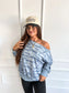 PREORDER Birdie Off Shoulder Slouchy Pullover in Arctic Drift