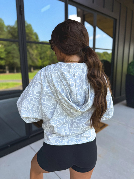 PREORDER Birdie Summer Quarter Zip in Snowdrift Duck Camo