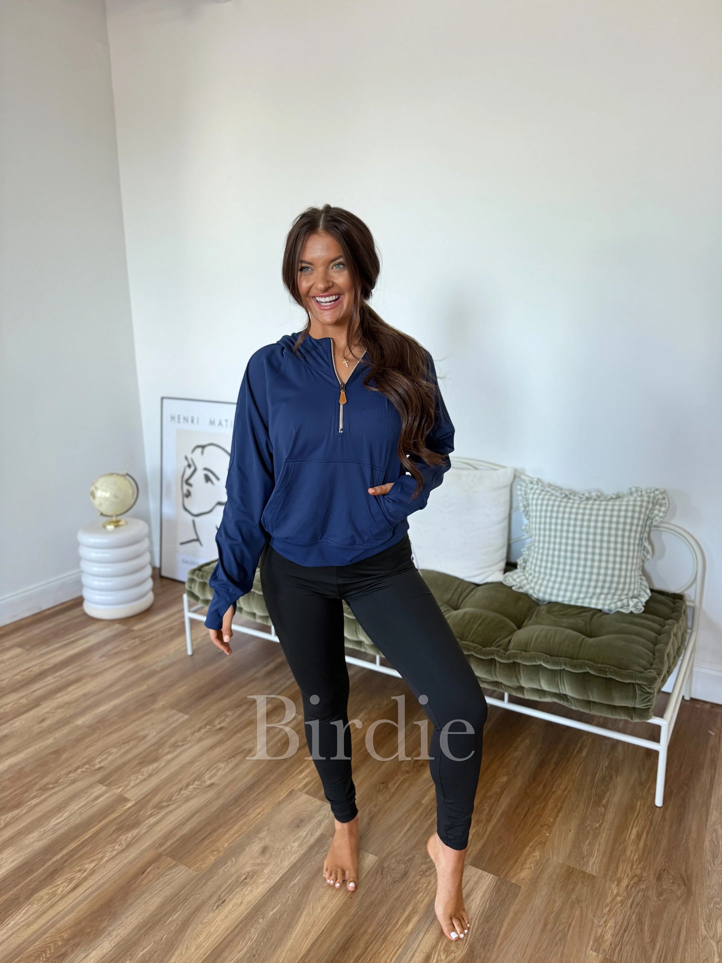 PREORDER Birdie Summer Quarter Zip Pullover in Coastal Navy