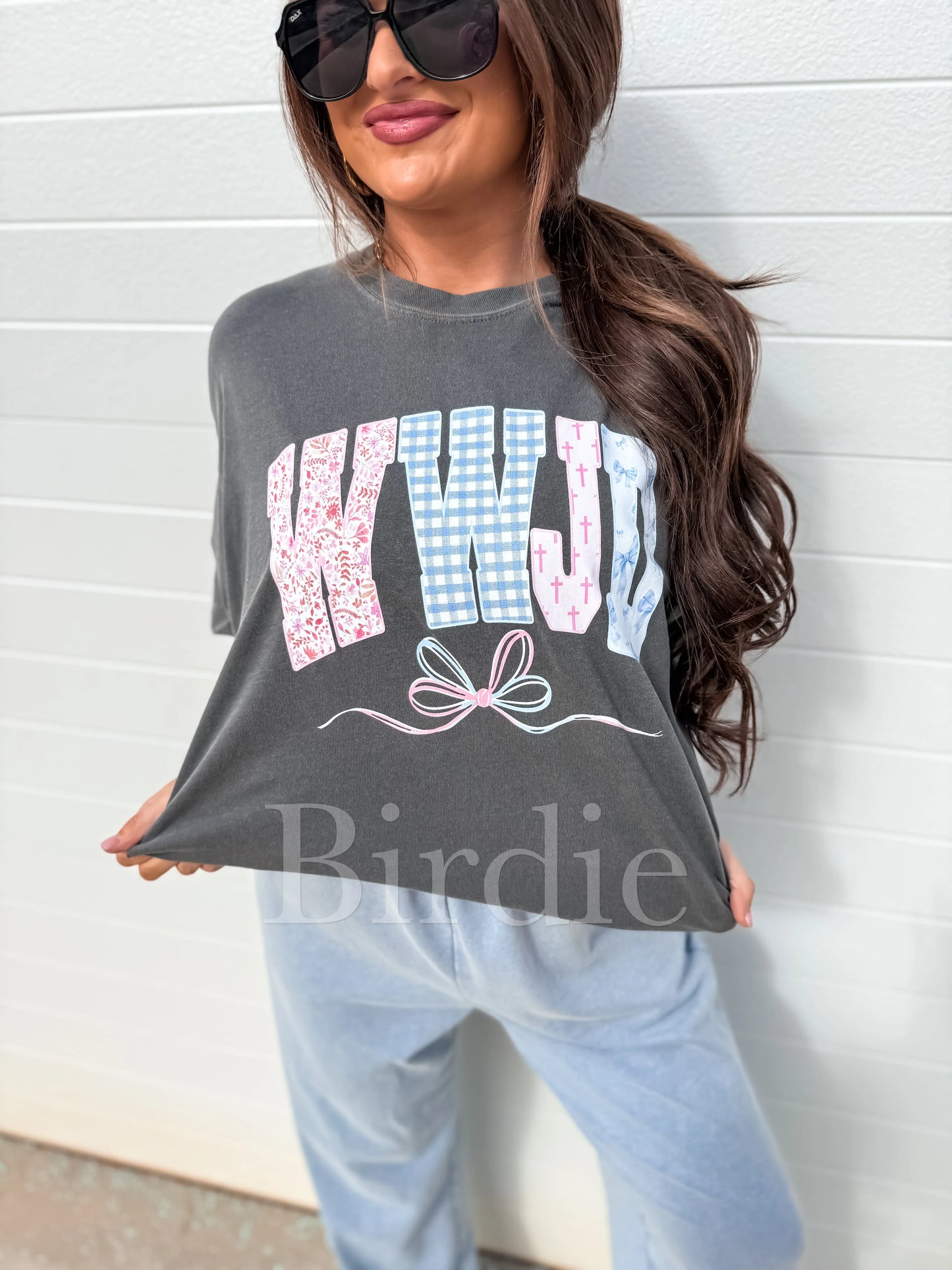 WWJD Spring Graphic Tee on Pepper