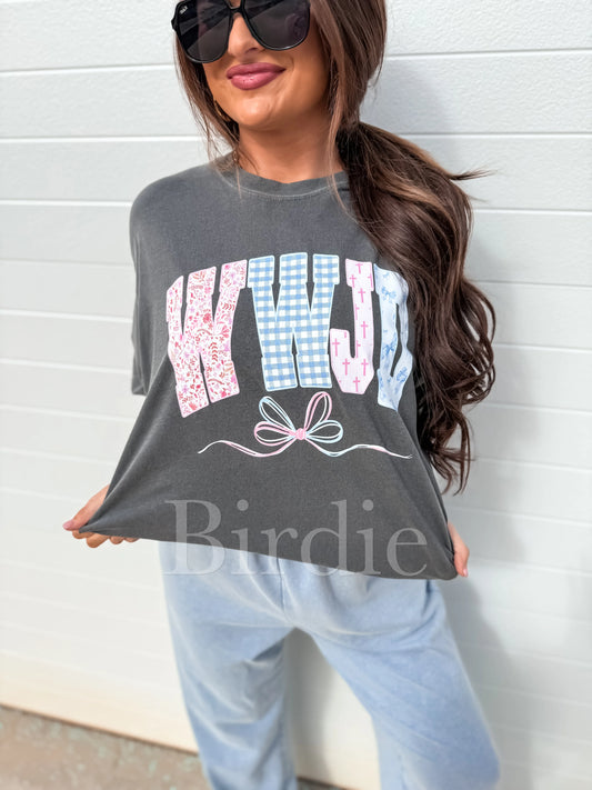 WWJD Spring Graphic Tee on Pepper