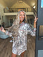 PREORDER Birdie Sleep Dress In Dark Camo With Red Stitching