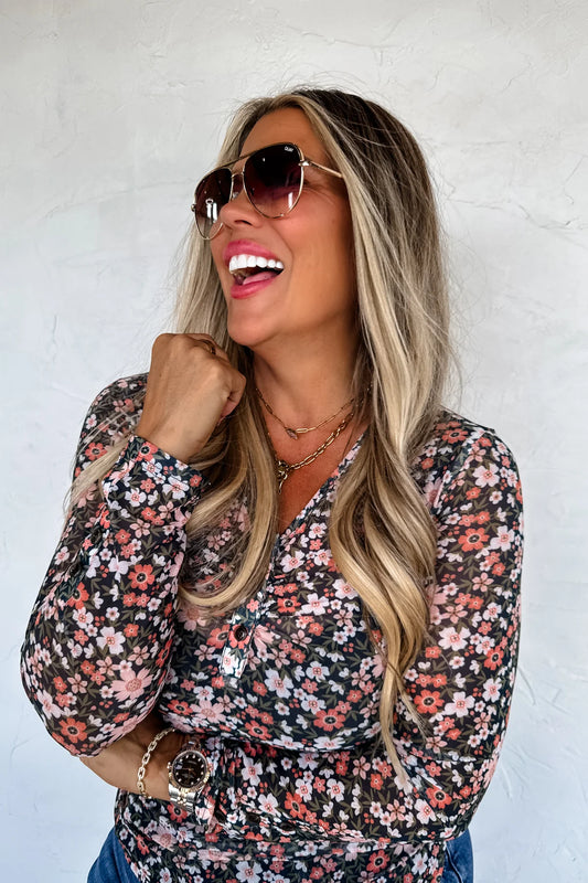 PRE-ORDER Annie V-Neck Mesh Top