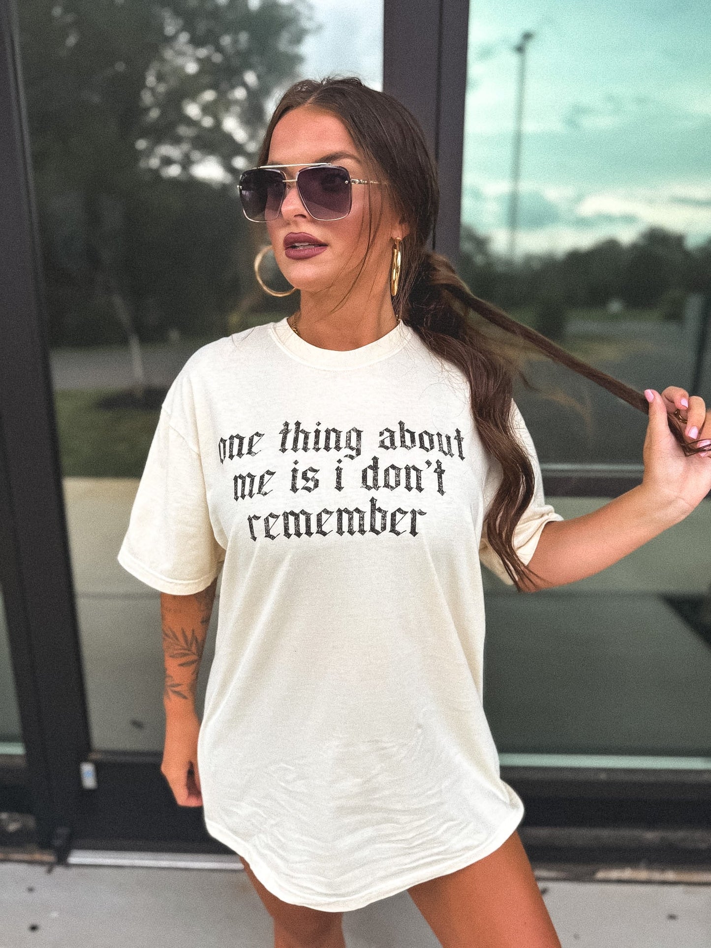 One Thing About Me Graphic Tee on Ivory *final sale*